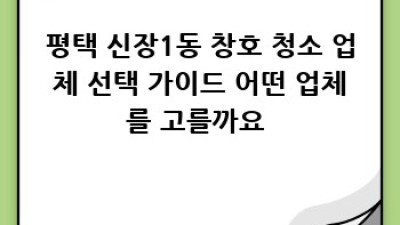 평택 신장1동 창호 청소: 맑은 세상, 깨끗한 시야! ✨